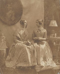 [Konstnärens hustru och dotter], 1846-49. av Louis Désiré Blanquart Evrard