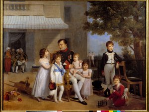 Kejsar Napoleon I (1769-1821) omger sin familjs barn på terrassen till slottet Saint Cloud 1810 Målning av Louis Ducis (1775-1847) 1810 sön. 1,05x1,43 m