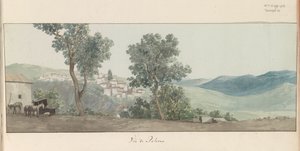Gezicht op Paterno Utsikt över Paterno (titel på objekt) Resor i Italien, Sicilien och Malta - 1778 (serietitel)