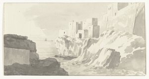 Utsikt över Polignano Utsikt över staden Polignano (titel på objekt) Resor i Italien, Sicilien och Malta - 1778 (serietitel) av Louis Ducros