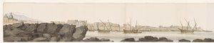 Utsikt över hamnen i Catania Vue du Port de Catane (titel på objekt) Voyage en Italy, och Sicile et à Malte - 1778 (serietitel)