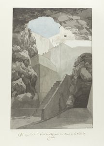 Anmärkningsvärda lavastenar från 1669 vid Catanias stadsmur Effet singulier de la lave de 1669 près des mur de Catane (titel på objektet) Voyage en Italy, en Sicile et à Malte - 1778 (serietitel) av Louis Ducros