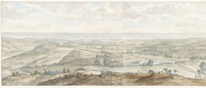 Panorama från Collis Minervalis Allmän vy tagen från toppen av Collis Minervalis (titel på objekt) Resor i Italien, Sicilien och Malta - 1778 (serietitel) av Louis Ducros
