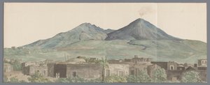 Vesuvius såg från Portici med lavastromen från 1777, 1771 och 1731 Vesuvius sett från Portici med lavorna 1777, 1771, 1731 (titel på objektet) Resor i Italien, Sicilien och Malta - 1778 (serietitel)