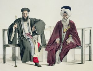 En grekisk präst och en turk, graverad av bröderna Thierry, 1825 av Louis Dupré