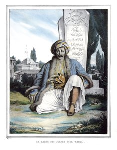 The Guardian of the Seals of Ali Pasha de Janina (1741-1822), i "" Voyage a Athenes and a Constantinople, eller samling av grekiska och ottomanska porträtt, vyer och kostymer, målade på naturplatser, litografier och färger av Louis Dupre (1789-1837) pu av Louis Dupré