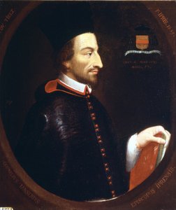 Porträtt av Jansénius (1585 - 1638) av F. Ipris 1659. av Louis Dutielt