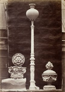 Interiördetaljer och kandelaber, Théâtre du Vaudeville, Paris