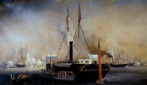 Kung Louis Philippe I och fransmännens drottning möter drottning Victoria och prins Albert som anlände till Treporten den 2 september av Louis Eugene Gabriel Isabey