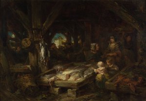 Fiskmarknaden, Dieppe, 1845 av Eugene Isabey