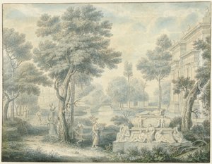 Arkadiskt landskap med en grav av Louis Fabritius Dubourg
