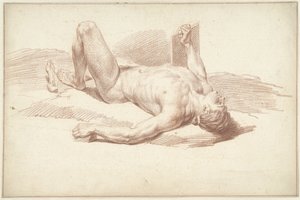Man naken, liggande på rygg av Louis Fabritius Dubourg