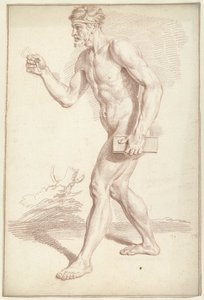 Man naken, gående, till vänster av Louis Fabritius Dubourg