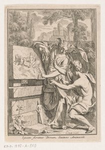 Kvinna med bevingat huvud visar basrelief för ung man av Louis Fabritius Dubourg
