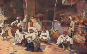 En persisk butik (färg litho)