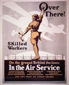 Amerikansk rekryteringsaffisch för Air Service (färg litho)