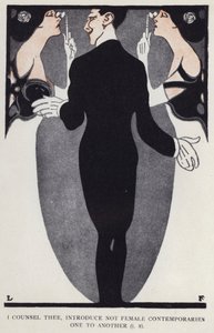 Jag råder dig, introducera inte kvinnliga samtida för varandra (färg litho)