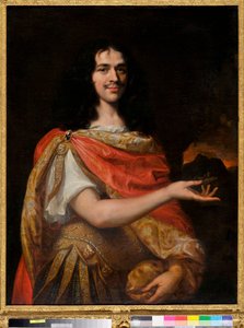 Porträtt av en komiker av Molières trupp (olja på duk) av Louis Ferdinand (c.1612 89) Elle