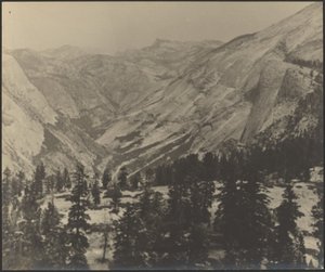 [Bergslandskap med snö] av Louis Fleckenstein