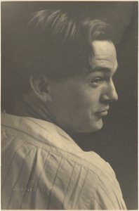 [Porträtt av en ung man i randig skjorta] av Louis Fleckenstein