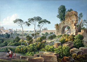Utsikt över Esquiline Hill, Rom, ca 1800