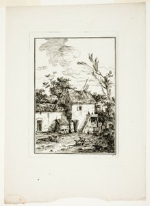 Vertikalt landskap av Louis Gabriel Moreau