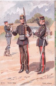 Militärskola, vykort, 1920-tal