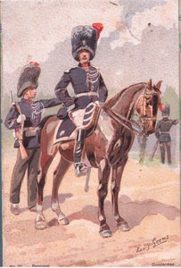 Gendarmer, vykort, 1920-tal