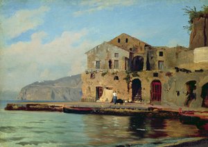 Beach House at Sorrento (olja på papper på duk)