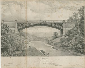 Calton Bridge: zinklitografi, nd [1826] av Louis Haghe