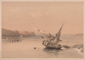 Egypten och Nubien: Volym II - nr 6, Approach to the Fortress of Ibrim, Nubia av Louis Haghe
