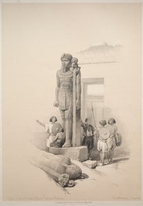 Egypten och Nubien: Volym II - nr 7, Colossi på Wady Saboua av Louis Haghe