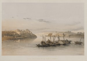 Egypten och Nubien, volym II: Allmän syn på Esouan och ön Elephantine av Louis Haghe