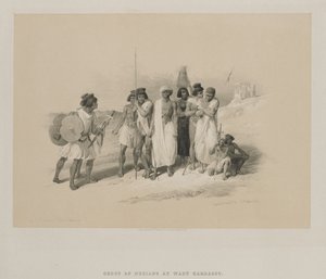 Egypten och Nubien, volym II: Group of Nubians-Wady Kardasey, 1847. av Louis Haghe