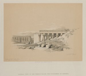 Egypten och Nubien, volym II: Sidovy av templet som kallas Typhonoeum vid Dendera av Louis Haghe
