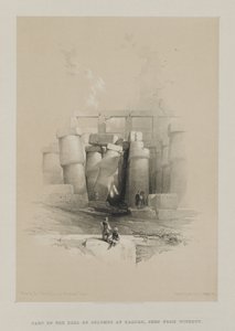 Egypten och Nubia, Volym II: Del av Kolumnhallen i Karnak, Thebe av Louis Haghe