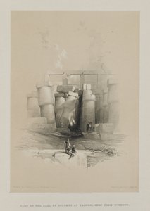 Egypten och Nubien, volym II: Del av kolumnhallen i Karnak, Thebe, 1847. av Louis Haghe