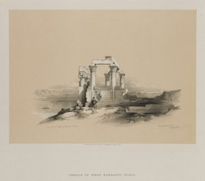 Egypten och Nubien, volym II: Ruinerna av Kardeseh-templet, Nubien, 1848. av Louis Haghe
