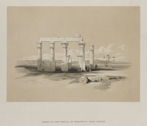 Egypten och Nubien, volym II: Ruinerna av Madamouds tempel, i Thebe, 1847. av Louis Haghe