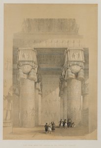 Egypten och Nubien, volym II: Utsikt från under portiken av templet i Dendera av Louis Haghe