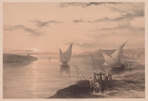 Egypten och Nubien: Volym I - nr 12, Hadjar Silsilis av Louis Haghe