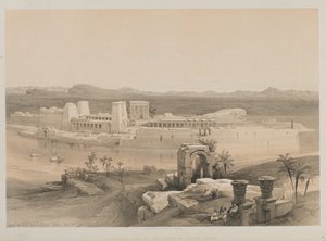 Egypten och Nubien, volym I: Allmän syn på ön Philae, Nubia av Louis Haghe