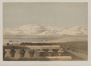 Egypten och Nubien, Volym I: Libyska bergskedjan, från Luxortemplet av Louis Haghe
