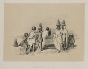Egypten och Nubien, Volym I: Nubian Women at Kortie, on the Nile av Louis Haghe
