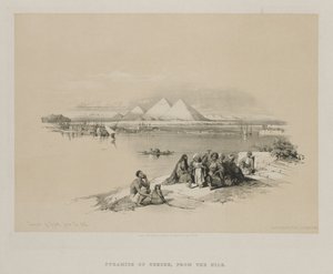 Egypten och Nubien, Volym I: Pyramids of Geezeh, från Nilen, 1846. av Louis Haghe