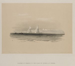 Egypten och Nubien, Volym I: Statyer av Memnon, Thebe av Louis Haghe