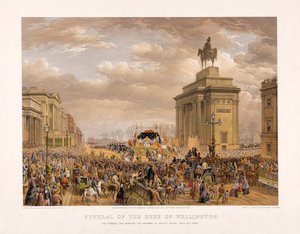 Begravning av hertigen av Wellington, 18 november 1852, pub. 1853. av Louis Haghe
