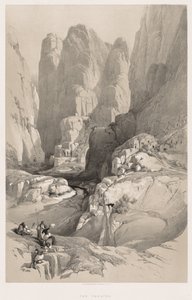 Det heliga landet, Syrien, Idumea, Arabien, Egypten & Nubia Vol. III: Entrén till Petra, 1842. av Louis Haghe