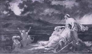 Herculaneum: Vesuvius utbrott, illustration från The World