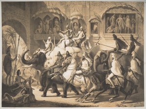 En väg i Lahore, mars 1842 av Louis Henri de Rudder